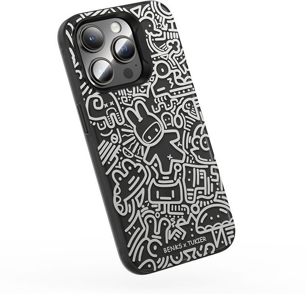 Чохол Benks для iPhone 15 Pro Max Black and White MagSafe 1248544 фото